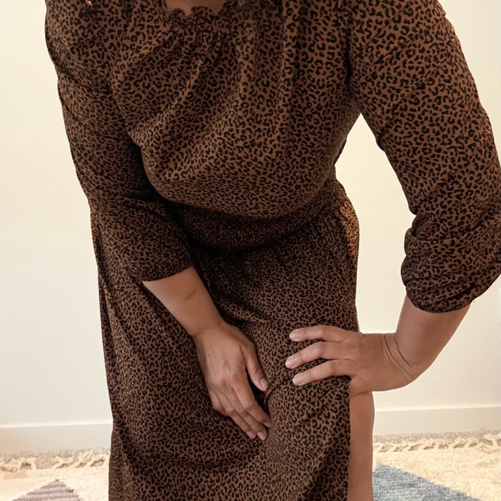 SHEIN Elegant Brown Midi Dress - Picture 4 of 7